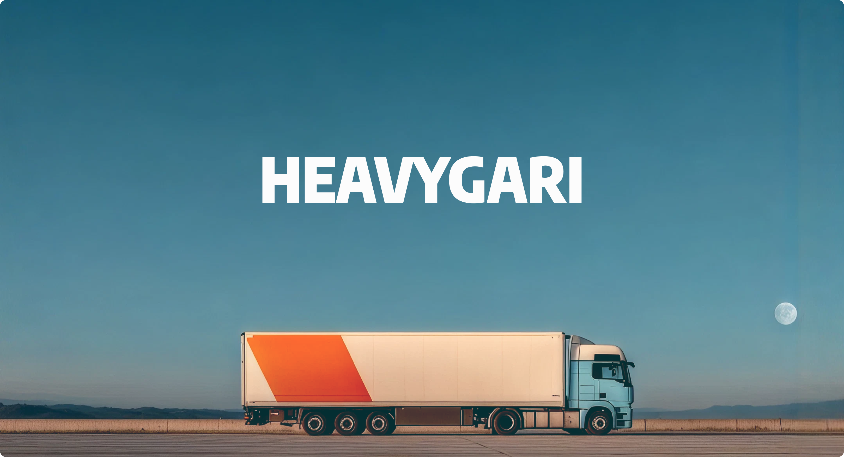 HeavyGari truck crossing an open landscape